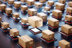 rows of parcel boxes - denotes parcel technology